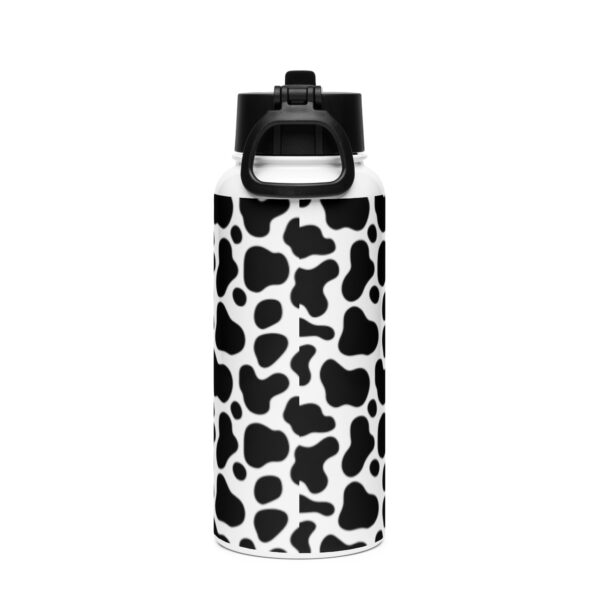 Stainless steel water bottle with a straw lid