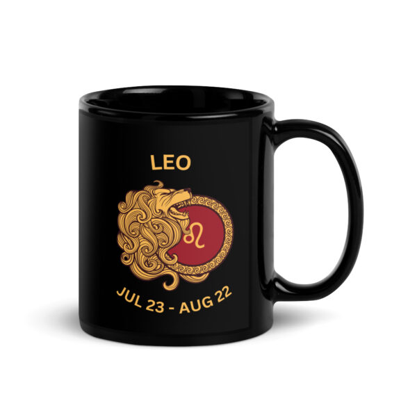 Leo Zodiac Sign Black Glossy Mug